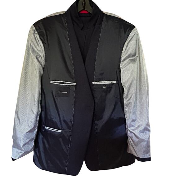 Tommy Hilfiger Men’s Two Button Blazer Blue Wool Blend Sport Coat Jacket Sz. 48L - Picture 9 of 13